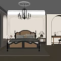 Elegant Luxury Bedroom Interior Design With Bed Frame Nightstands And Chandelier Decor