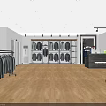 Modern Clothing Store Interior With Spacious Layout Hanging Clothes Racks And Lighting
