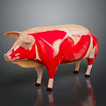 Pig Anatomical Model Showing Detailed Muscle Structure For Educational Use 3d model