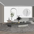 Modern Sofa Coffee Table Combination Sofa Leisure Sofa 3d model