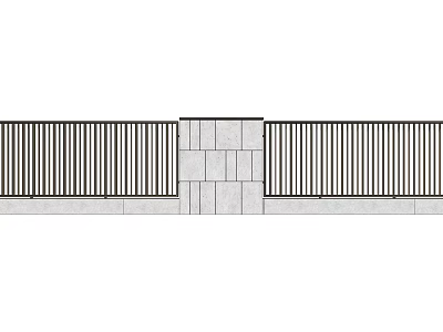 Modern Building Exterior Wall With Vertical Slats And Stone Accent Design 3d model