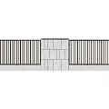 Modern Building Exterior Wall With Vertical Slats And Stone Accent Design