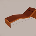 Modern Brown Lounge Chair with Wooden Frame and Curved Sleek Design