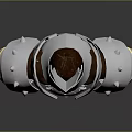 Medieval Warrior Armor With Silver Plates Gold Accents And Detailed Design
