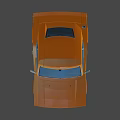 Orange Compact Car With Bright Headlights And Stylish Wheels In 3D Design