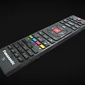 Panasonic Television Remote Control Featuring Black Design And Colorful Buttons 3d model