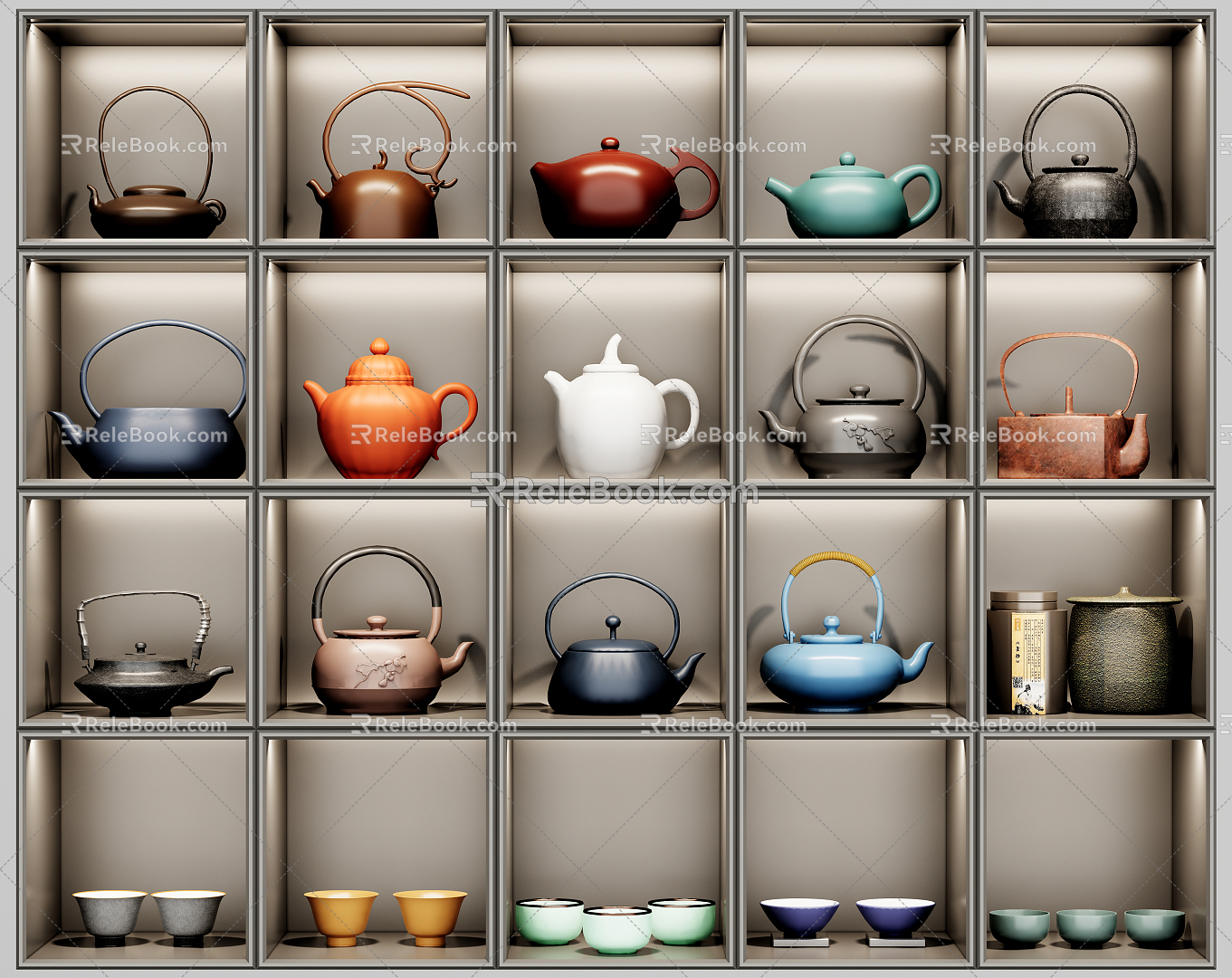 New Chinese Tea Set Tea Set Combination Tea Pot Tea Cup 3d model