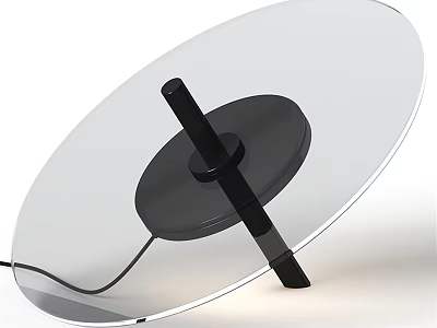 Modern Acrylic Table Lamp With Black Stand And Transparent Shade Design 3d model