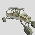 Sturdy Off Road Lunar Vehicle With Large Wheels And Solar Panel On Roof