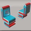 Modern Leisure Chairs With Blue Red Color And Modern Design For Comfortable Seating