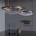 Elegant Double Chandelier With Crystal Beads And Metal Ring Frame Lighting
