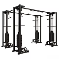 Multi Functional Black Sports Equipment With Multiple Training Stations For Gym Use 3d model