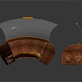 Wooden Bread Boxes With Transparent Lids And Orange Handles Holding Loaves Of Bread