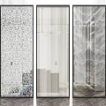 Modern Decorative Glass Room Dividers With Various Patterns For Interior Design 3d model