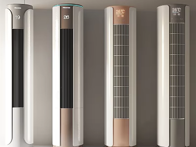 Modern Tower Air Conditioner Fans With Multiple Colors And Display Screens 3d model