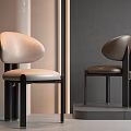 Modern Dining Chairs With Leather Upholstery And Curved Backrest For Home Dining Space