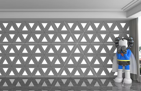 Modern background wall 3d model