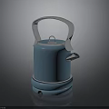 Blue Electric Kettle With Silver Handle And Modern Design For Home Use