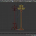 Black Decorative Coat Rack And Multi Arm Floor Lamp With Ornate Design For Home