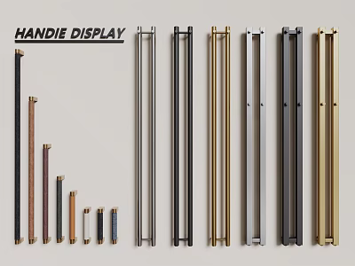 Modern hardware door handle metal handle long handle combination 3d model