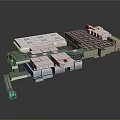 Modern Modular Industrial Structure With Metal Components And Grid Platform