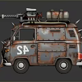 Rusty SA Logo Van With Spikes On Front And Tanks On Roof Weapon Device