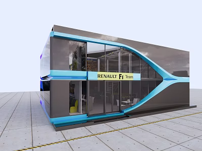 RENAULT Retail Shopping Mall Store With Modern Glass Facade And Stylish Blue Decor Elements 3d model
