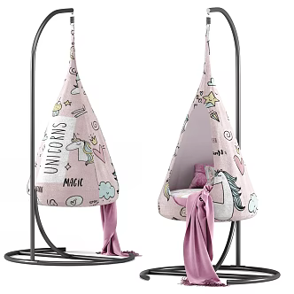 Modern Hanging Chair Fabric Hanging Chair 3d model