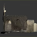 Ancient Architecture Model Featuring Stone Brick Structure Arched Doorways And City Wall Sections 3d model