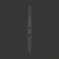 3D Rendered Naval Warship Model Featuring Detailed Deck Turrets Masts Blue Hull And Brown Bottom
