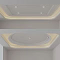 Modern Ceiling Design With Square Circular Shape And Recessed LED Lights