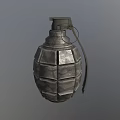 Military Metal Grenade With Diamond Pattern Fuse And Pull Ring Design 3d model