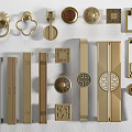 New Chinese Handle Brass Handle Handle Classical Handle Wardrobe Door Handle 3d model