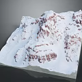 Snowy Mountain Terrain 3D Model With Snow Covered Peaks And Rocky Ridges