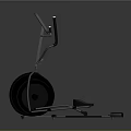 Black Elliptical Trainer With Comfortable Seat And Large Wheel For Home Fitness