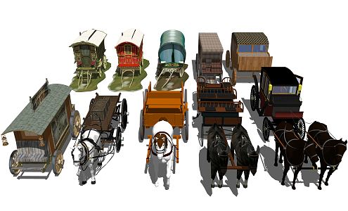 European-style carriage 3d model