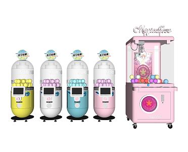 Modern Doll Machine Catch Doll Machine Gashapon Machine Combination 3d model