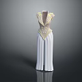 Stylish White High Waist Trousers With Gold Trimmed Sleeveless Vest