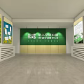 Front Desk Reception Area With Green Wall And Company Name Signage