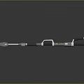 Futuristic Metallic Staff Weapon With Silver Black Handles And Modern Sleek Design