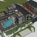 Luxurious Detached Villa With Swimming Pool Courtyard And Landscaped Garden Design