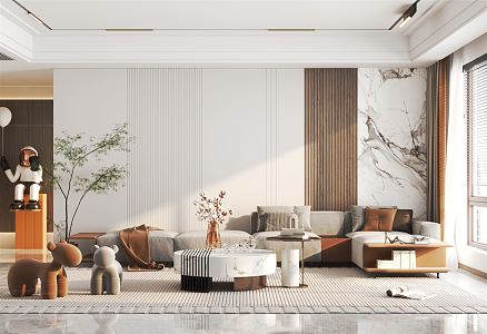 modern living room home living room 3d model