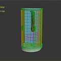 Modern Round Shower Sauna With Transparent Glass Door And White Base Design