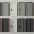 Modern Security Doors In Different Colors Featuring Solid Design And Secure Locks 3d model