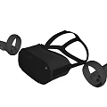 VR Entertainment Devices With Wireless Headset And Controllers In Modern Ergonomic Design For Gaming
