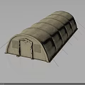 Beige Canvas Outdoor Storage Furniture With Arched Roof Door And Support Poles