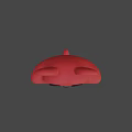 Cute Red Cartoon Bear 3D Model With Big Eyes Open Mouth And Heart Chest