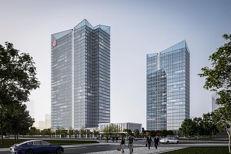 modern office building 3d model