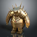 Intelligent Machine Futuristic Golden Armored Design With Spikes And Mechanical Structure