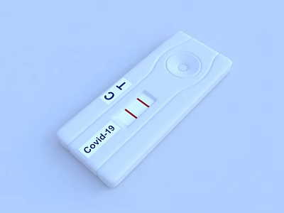 White Covid19 Test Kit Medical Device Showing C and T Lines Result 3d model